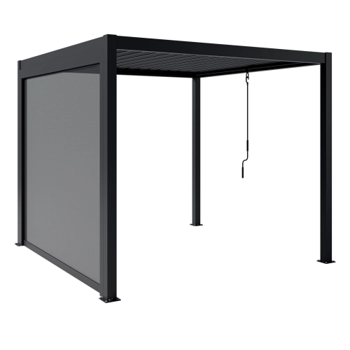 Zestaw Pergola ogrodowa tarasowa aluminiowa NORDVIC Skyline 3 x 3 m Antracyt + Roleta 3 m